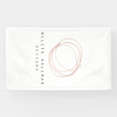 Minimal Modern Roos Gold Designer Scribble Logo Spandoek (Horizontaal)