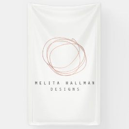 Minimal Modern Roos Gold Designer Scribble Logo Spandoek