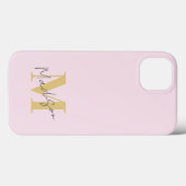 Minimal Modern Roze Initiaal Monogram Case-Mate iPhone Case (Achterkant (horizontaal))