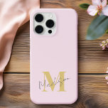Minimal Modern Roze Initiaal Monogram Case-Mate iPhone Case<br><div class="desc">Roze Minimal Modern Initiaal Monogram Telefoonhoesje. Creëer uw eigen gepersonaliseerde iPhone Case met aangepaste initiaal naam.</div>