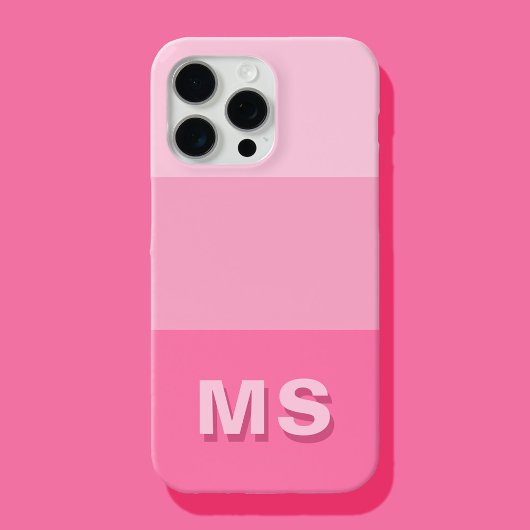 Minimal Modern Roze Initiaal Monogram Case-Mate iPhone Case
