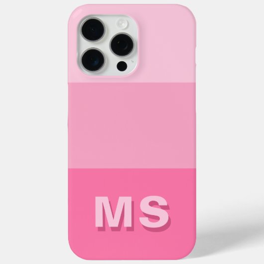 Minimal Modern Roze Initiaal Monogram Case-Mate iPhone Case (Achterkant)