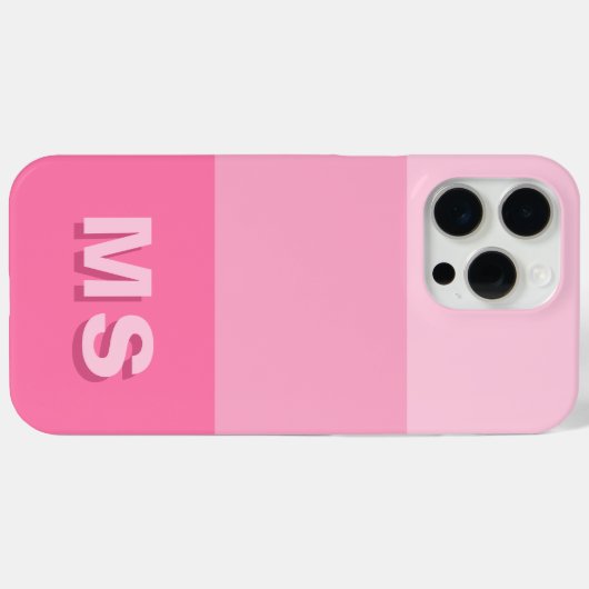 Minimal Modern Roze Initiaal Monogram Case-Mate iPhone Case (Achterkant (horizontaal))