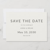 Minimal Modern Save the Date with Monogram (Voorkant)