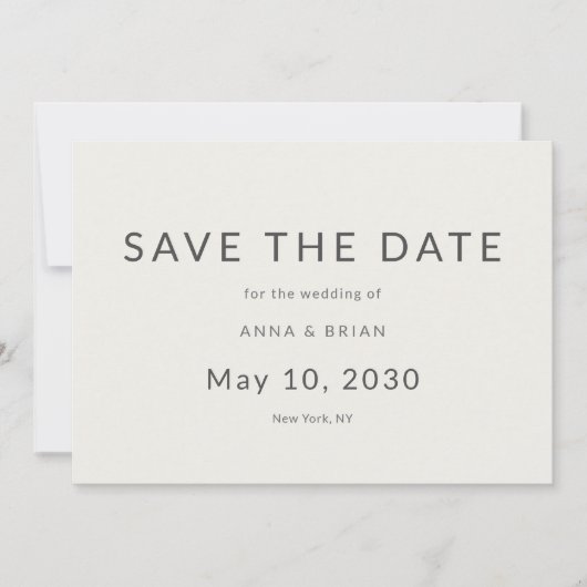 Minimal Modern Save the Date with Monogram (Voorkant)