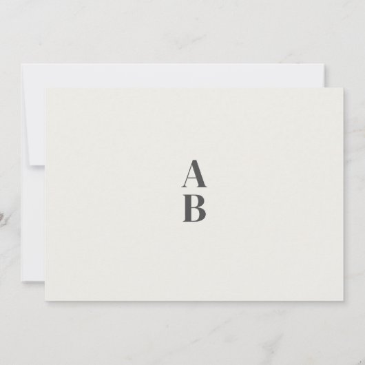 Minimal Modern Save the Date with Monogram (Achterkant)