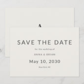 Minimal Modern Save the Date with Monogram (Voorkant / Achterkant)