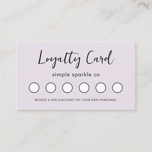 Minimal Modern Script Customer Loyalty Kaart (Voorkant)