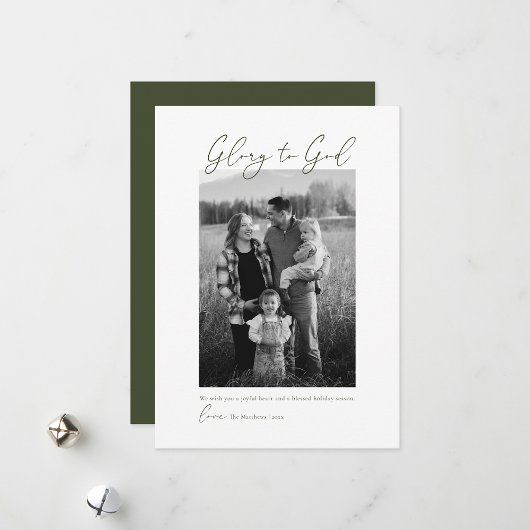 Minimal Modern Script Foto Christelijk Feestdagenkaart