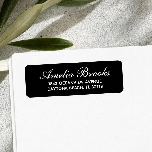Minimal Modern Script Return Address Custom  Etiket