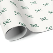 Minimal Modern Simple Bow Pattern Christmas  Cadeaupapier (Rol Hoek)