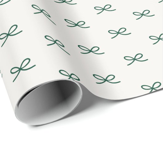 Minimal Modern Simple Bow Pattern Christmas  Cadeaupapier (Rol Hoek)