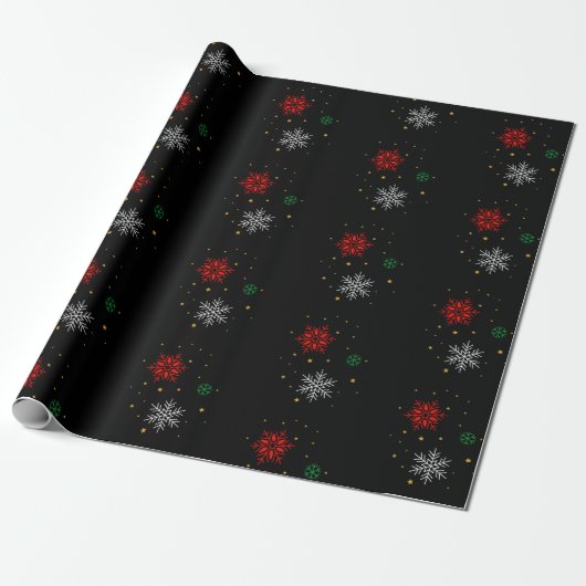 Minimal Modern Simple Star Pattern Christmas Cadeaupapier (Uitgerold)