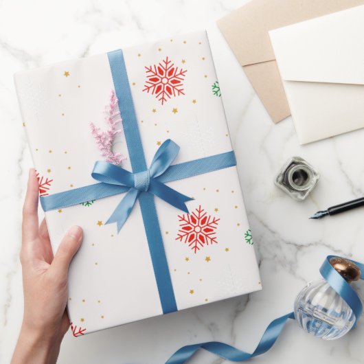 Minimal Modern Simple Star Pattern Christmas Cadeaupapier (Geschenken)