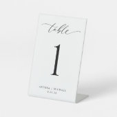 Minimal Modern Simple Wedding Table Numbers 4x6 Reclamebord Met Voetstuk (Voorkant)