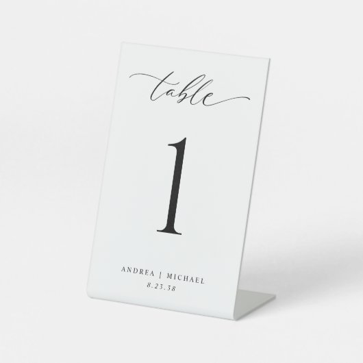 Minimal Modern Simple Wedding Table Numbers 4x6 Reclamebord Met Voetstuk (Voorkant)