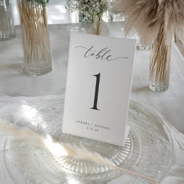 Minimal Modern Simple Wedding Table Numbers 4x6 Reclamebord Met Voetstuk