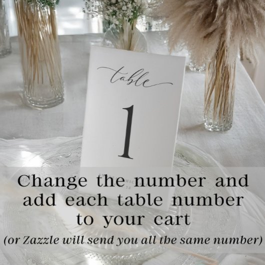 Minimal Modern Simple Wedding Table Numbers 4x6 Reclamebord Met Voetstuk