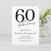 Minimal Modern Sixty and Fabulous 60th Birthday Kaart (Staand voorkant)