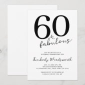Minimal Modern Sixty and Fabulous 60th Birthday Kaart (Voorkant / Achterkant)
