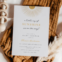 Minimal Modern Sun Sunshine Baby shower Invitation