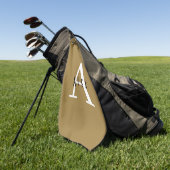 Minimal Modern Tan Brown Monogram Naam + Initiaal Golfhanddoek (Groen)