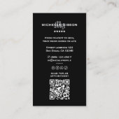 Minimal Modern Tattoo Artist Tattooist Black Grid Visitekaartje (Achterkant)