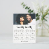 Minimal Modern Typography 2020 Foto Calendar Briefkaart (Staand voorkant)