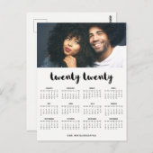 Minimal Modern Typography 2020 Foto Calendar Briefkaart (Voorkant / Achterkant)