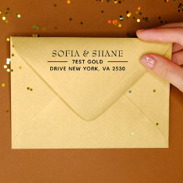 Minimal Modern Typography Name Return Address Self Zelfinktende Stempel