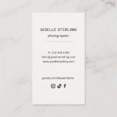 Minimal Modern Typography Photography Visitekaartje (Achterkant)