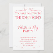 Minimal Modern Valentijnsdag Party Kaart (Voorkant)