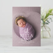 Minimal Modern Volledige Foto Baby Geboorteaankond Aankondiging (Staand voorkant)