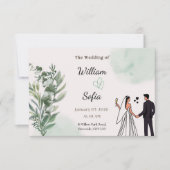 Minimal Modern Wedding Invitation RSVP Kaartje (Voorkant)