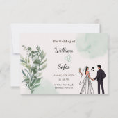 Minimal Modern Wedding Invitation RSVP Kaartje (Achterkant)
