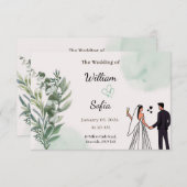 Minimal Modern Wedding Invitation RSVP Kaartje (Voorkant / Achterkant)