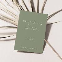 Minimal Modern Wedding Save the Evening Kaart