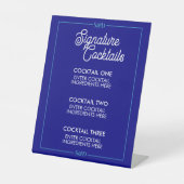 Minimal Modern Wedding Signature Cocktail Sign Reclamebord Met Voetstuk (Voorkant)