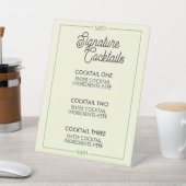 Minimal Modern Wedding Signature Cocktail Sign Reclamebord Met Voetstuk (Insitu)