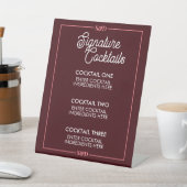 Minimal Modern Wedding Signature Cocktail Sign Reclamebord Met Voetstuk (Insitu)