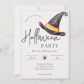 Minimal Modern Witch Pet Halloween Party Kaart (Voorkant)