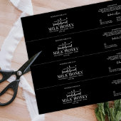 Minimal Modern Zwart Zeep Buik Band Wrap Label