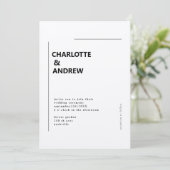 Minimal, moderne Einladung Kaart (Staand voorkant)