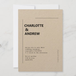 Minimal, moderne Einladung Kaart