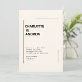 Minimal, moderne Einladung Kaart (Staand voorkant)