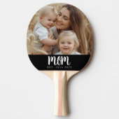Minimal Mom Established Script Black Photo Tafeltennisbatje (Voorkant)