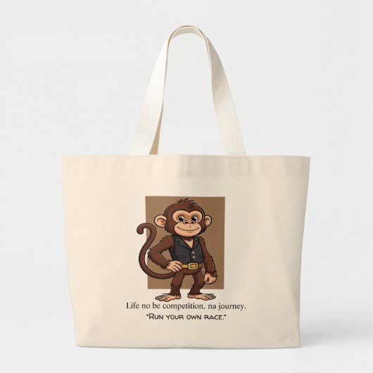 Minimal Monkey – Daily Growth Carry Tote Bag (Voorkant)