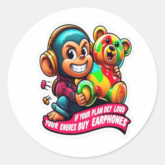 Minimal Monkey – Daily Growth Sticker (Voorkant)