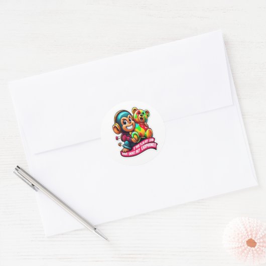 Minimal Monkey – Daily Growth Sticker (Envelop)