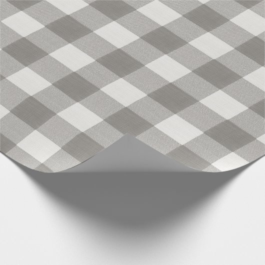 Minimal Monochrome Plaid Holiday Cadeaupapier (Hoek)